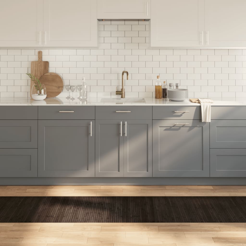 vidaXL Teppich Rechteckig Schwarz 60x100 cm Bambus