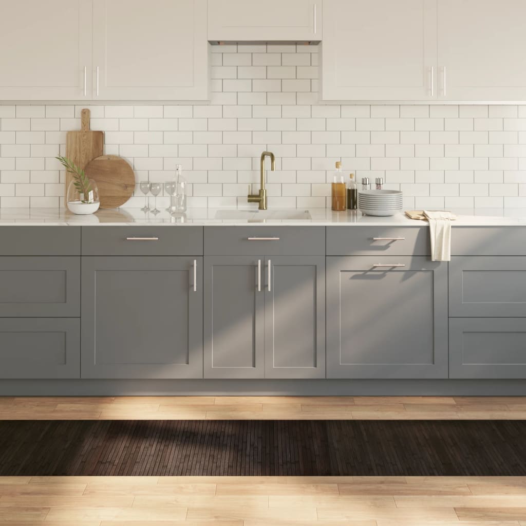 vidaXL Teppich Rechteckig Schwarz 60x100 cm Bambus