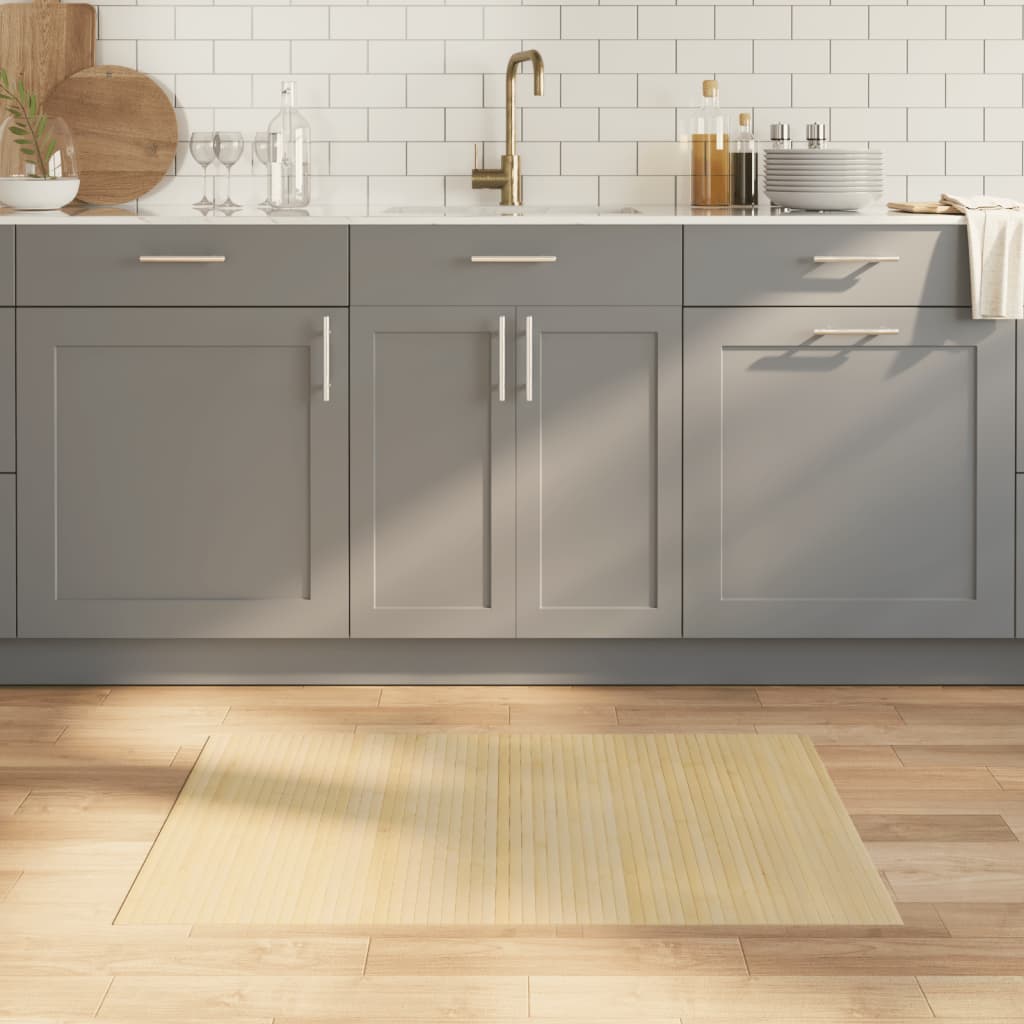 vidaXL Teppich Rechteckig Schwarz 60x100 cm Bambus