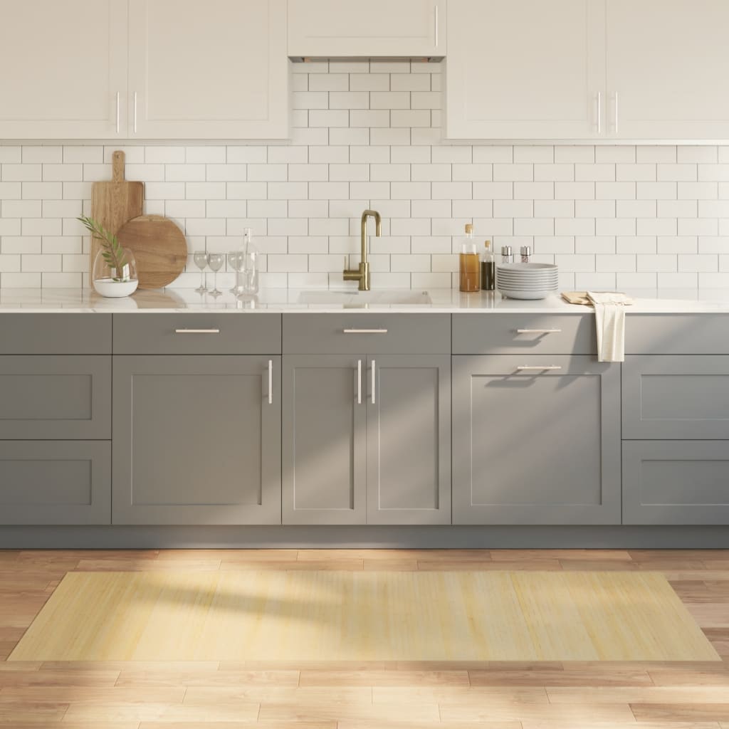 vidaXL Teppich Rechteckig Schwarz 60x100 cm Bambus