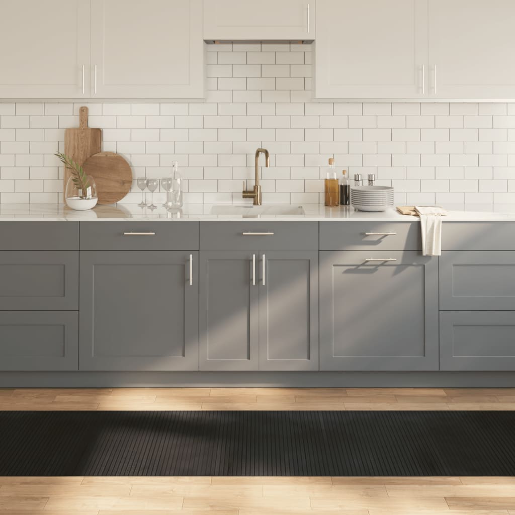 vidaXL Teppich Rechteckig Schwarz 60x100 cm Bambus