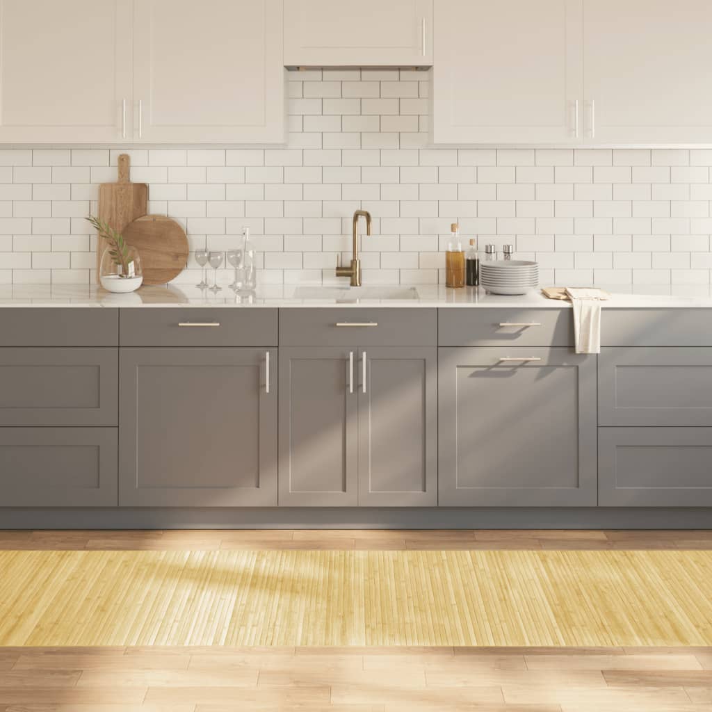 vidaXL Teppich Rechteckig Schwarz 60x100 cm Bambus