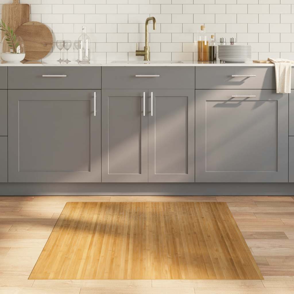 vidaXL Teppich Rechteckig Schwarz 60x100 cm Bambus