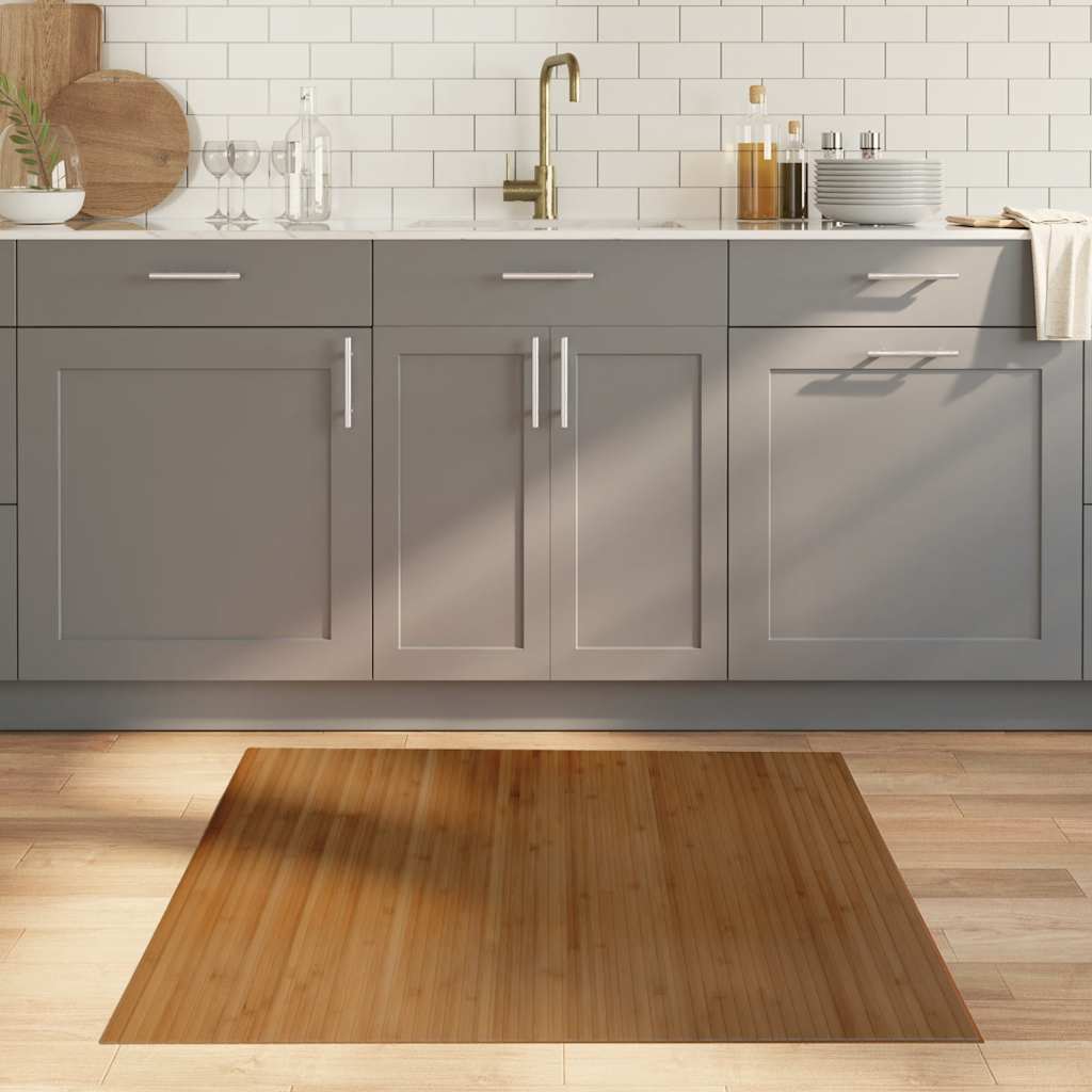 vidaXL Teppich Rechteckig Schwarz 60x100 cm Bambus