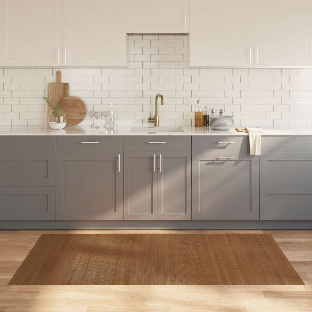 vidaXL Teppich Rechteckig Schwarz 60x100 cm Bambus