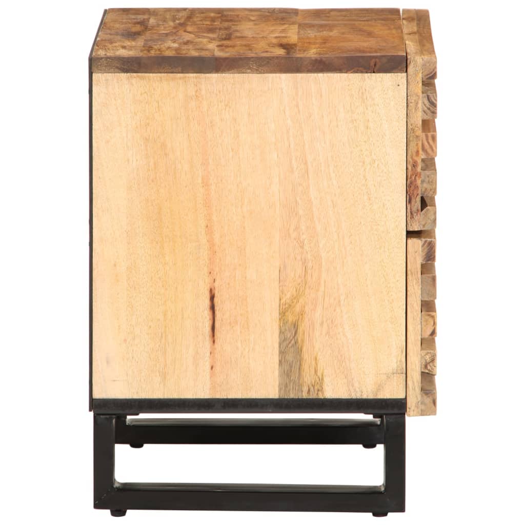vidaXL Nachttisch 40x34x46 cm Raues Mangoholz