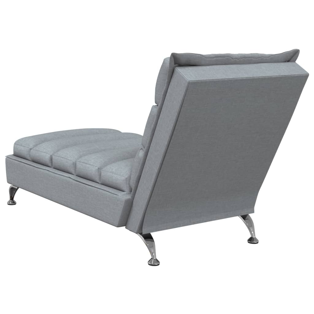 vidaXL Chaiselongue mit Kissen Hellgrau Stoff
