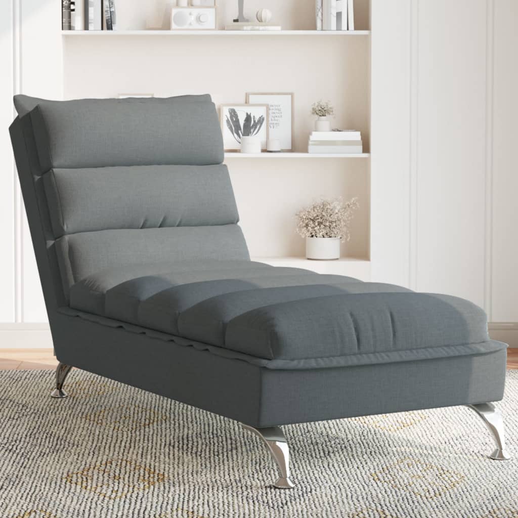 vidaXL Chaiselongue mit Kissen Hellgrau Stoff