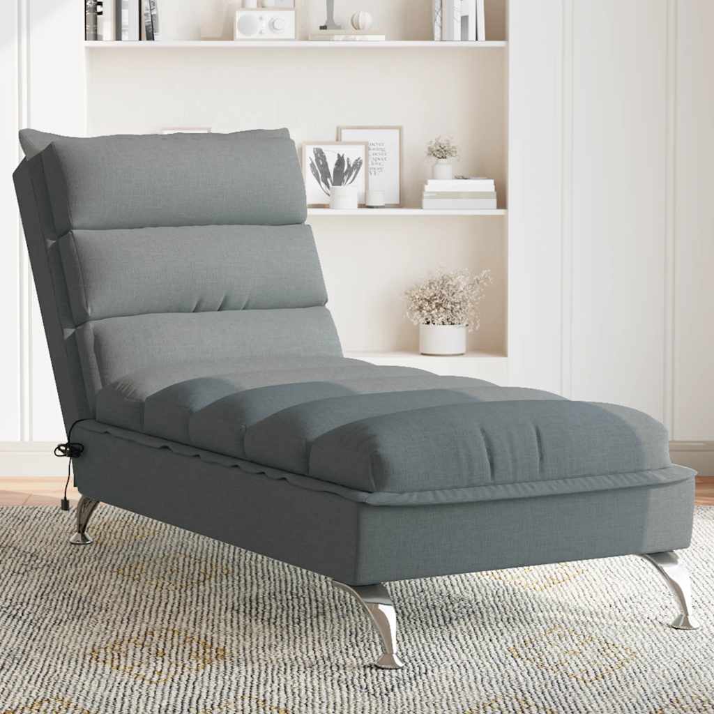 vidaXL Chaiselongue mit Kissen Hellgrau Stoff