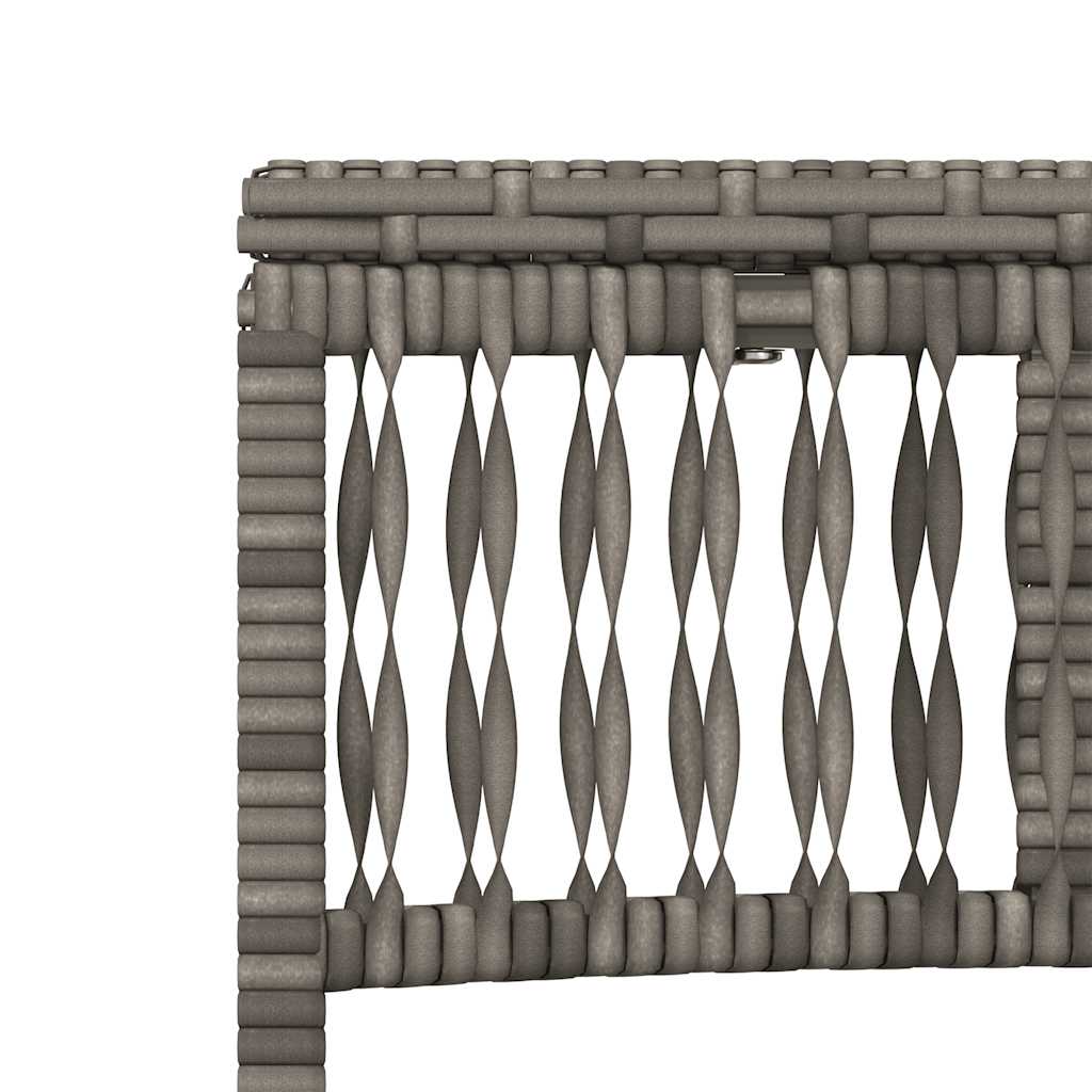 vidaXL Sonnenliegen 2 Stk. mit Tisch Grau Poly Rattan