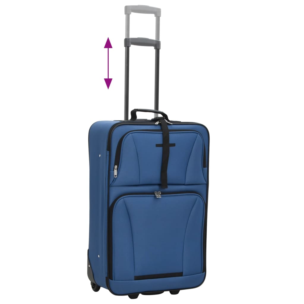 vidaXL 5-tlg. Reisekoffer-Set Blau Stoff