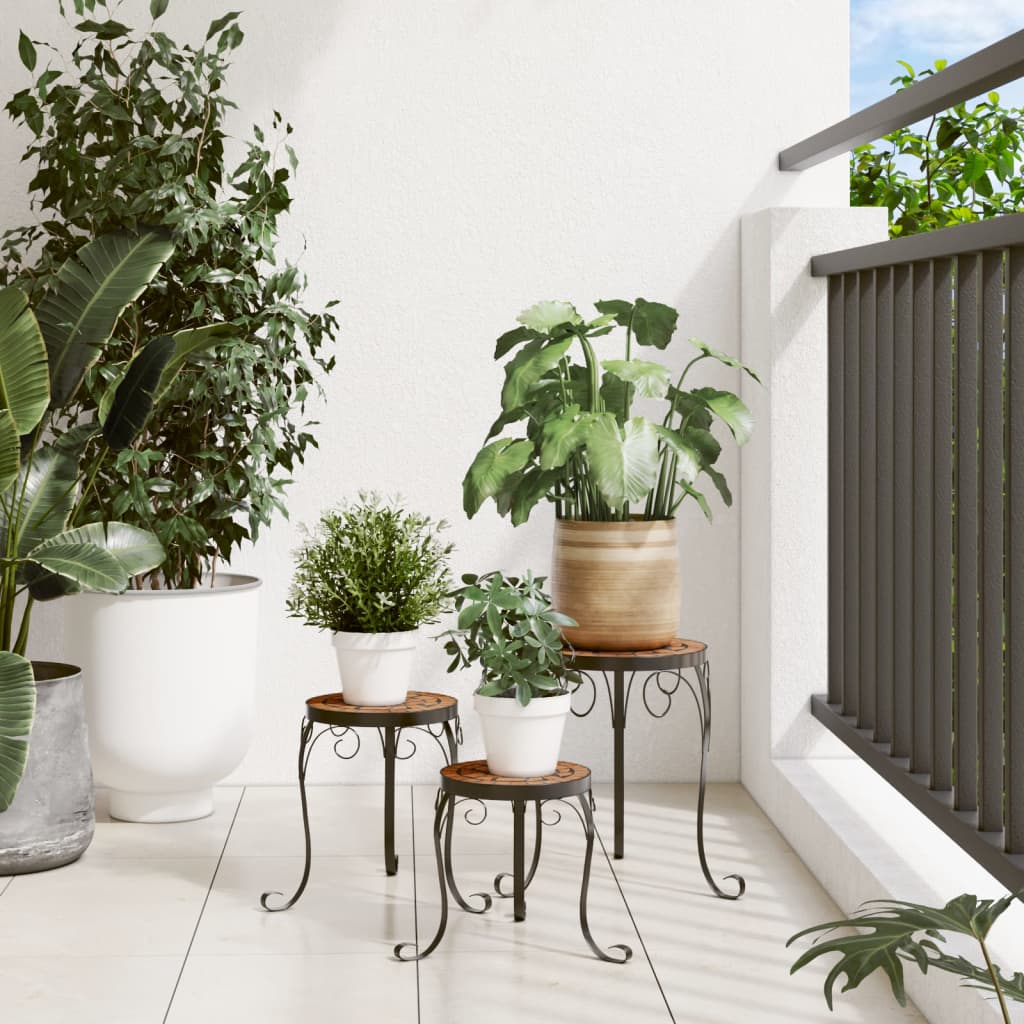 vidaXL Pflanzenständer 3 Stk. Terrakotta Keramik