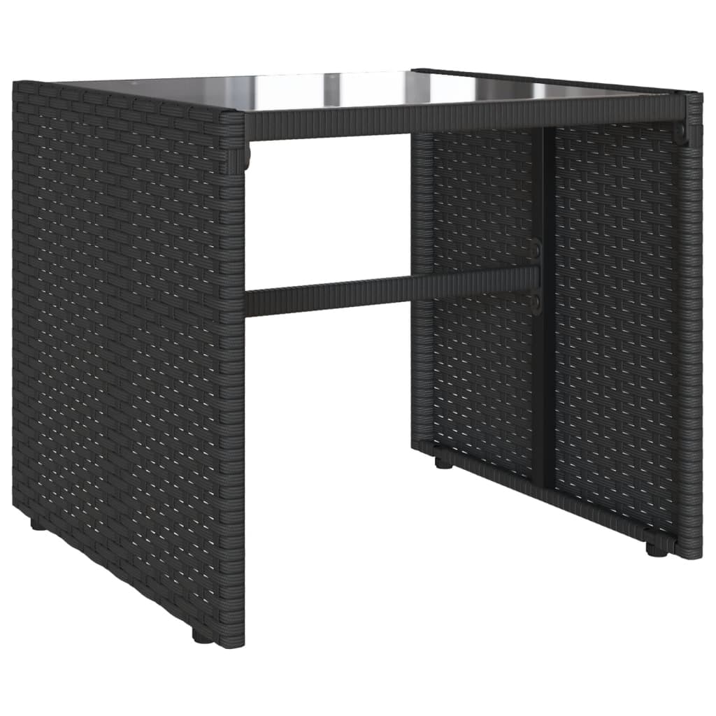 vidaXL 4-tlg. Garten-Sofagarnitur mit Kissen Schwarz Poly Rattan