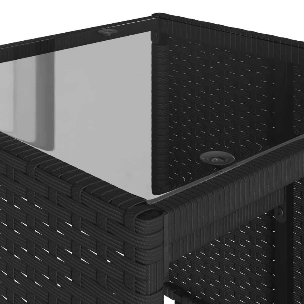 vidaXL 4-tlg. Garten-Sofagarnitur mit Kissen Schwarz Poly Rattan