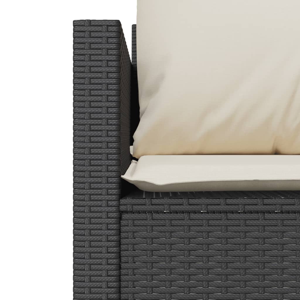 vidaXL 3-tlg. Bistro-Set mit Kissen Schwarz Poly Rattan