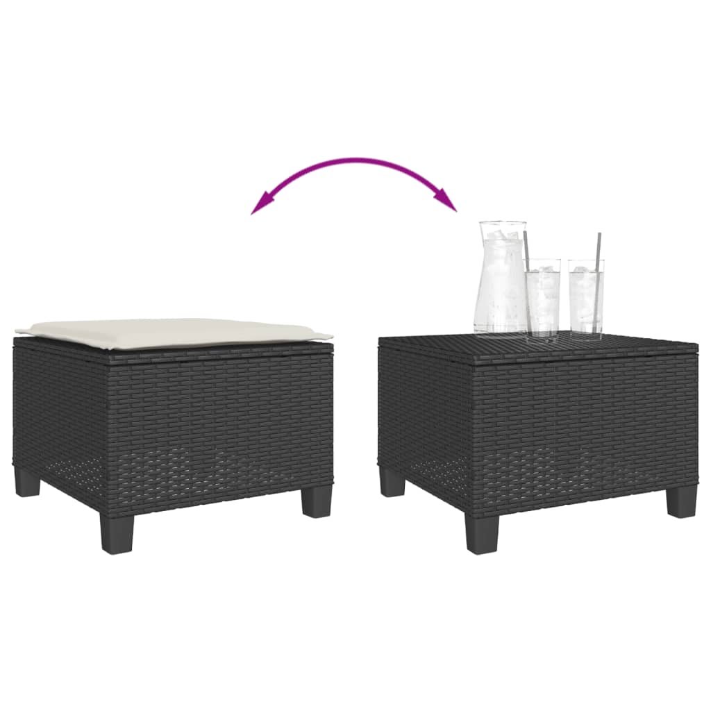 vidaXL 3-tlg. Bistro-Set mit Kissen Schwarz Poly Rattan