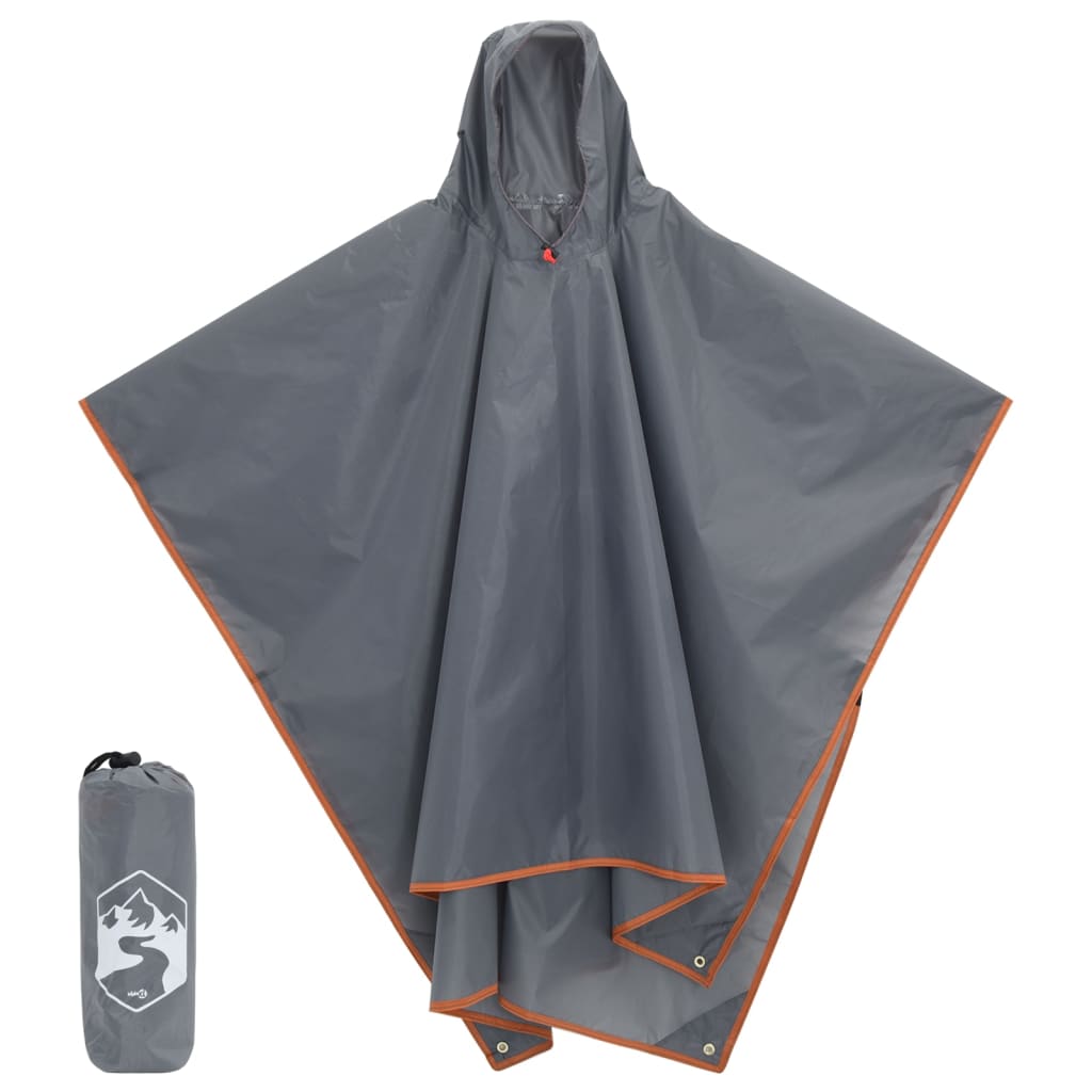 vidaXL Regenponcho mit Kapuze 2-in-1-Design Grün 223x145 cm