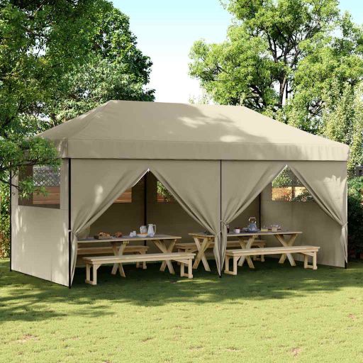 vidaXL Partyzelt Faltbar Pop-Up Beige 580x292x315 cm