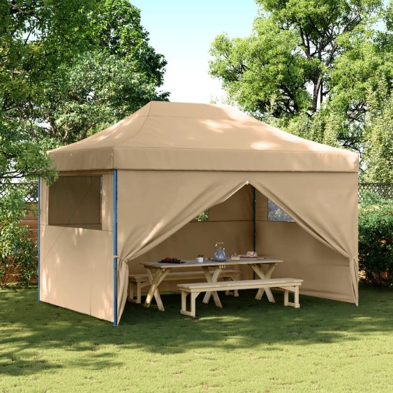 vidaXL Partyzelt Faltbar Pop-Up Beige 410x279x315 cm