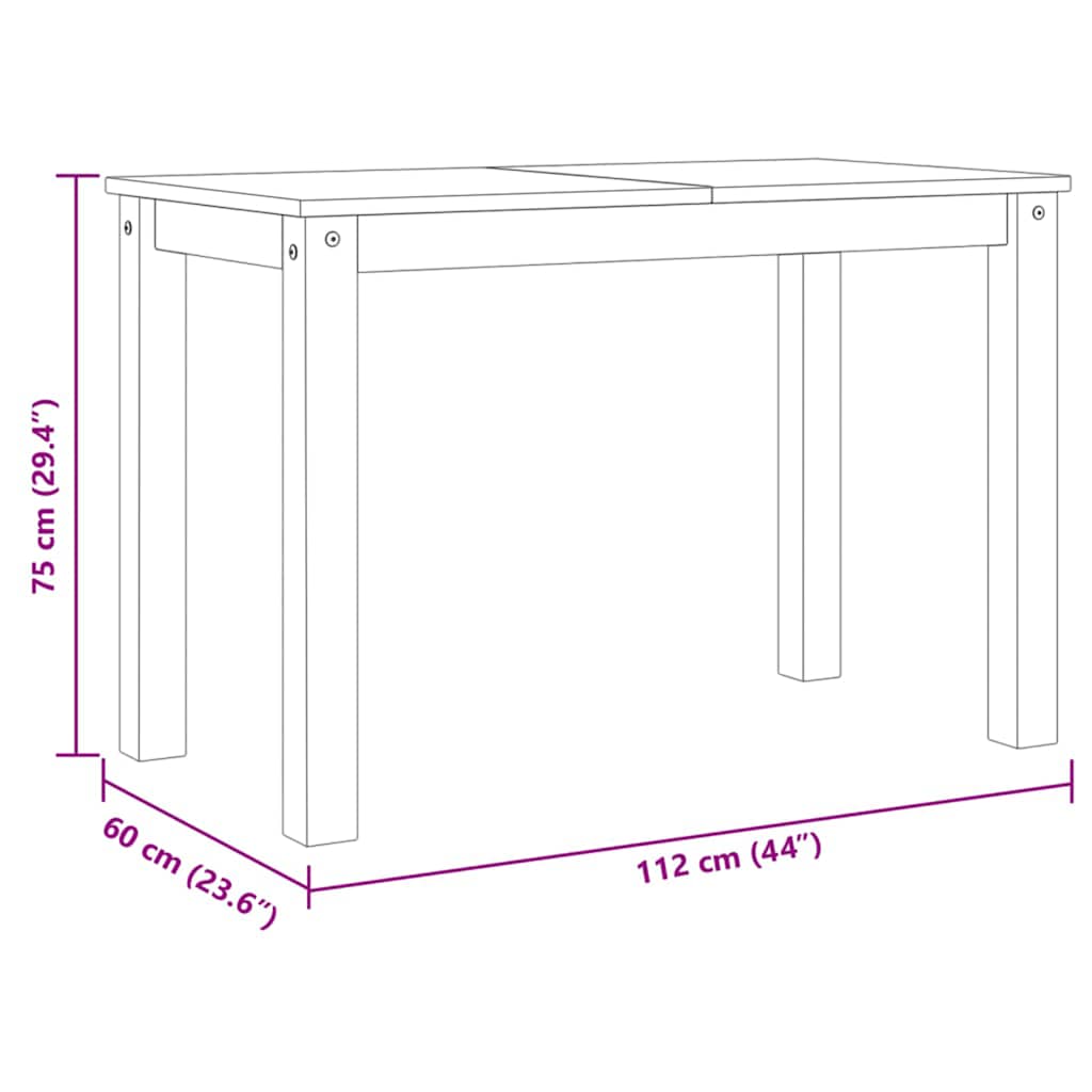 vidaXL Esstisch Panama 117x60x75 cm Massivholz Kiefer