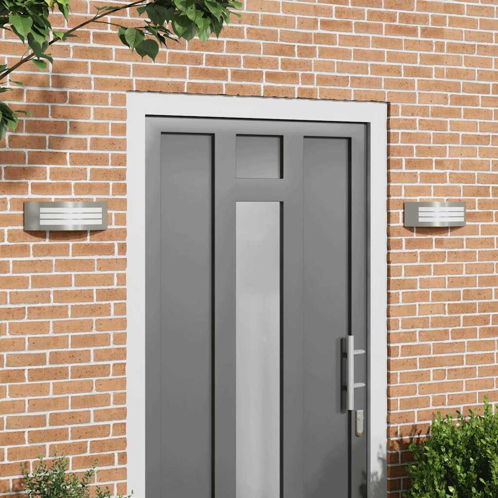 vidaXL Außenwandleuchte Silber 32 x 10 x 10 cm Edelstahl und Plastik