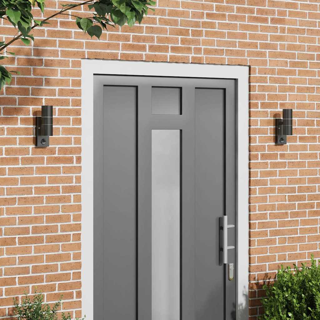 vidaXL Außenwandleuchte Silber 7 x 10 x 22 cm Edelstahl und Glas