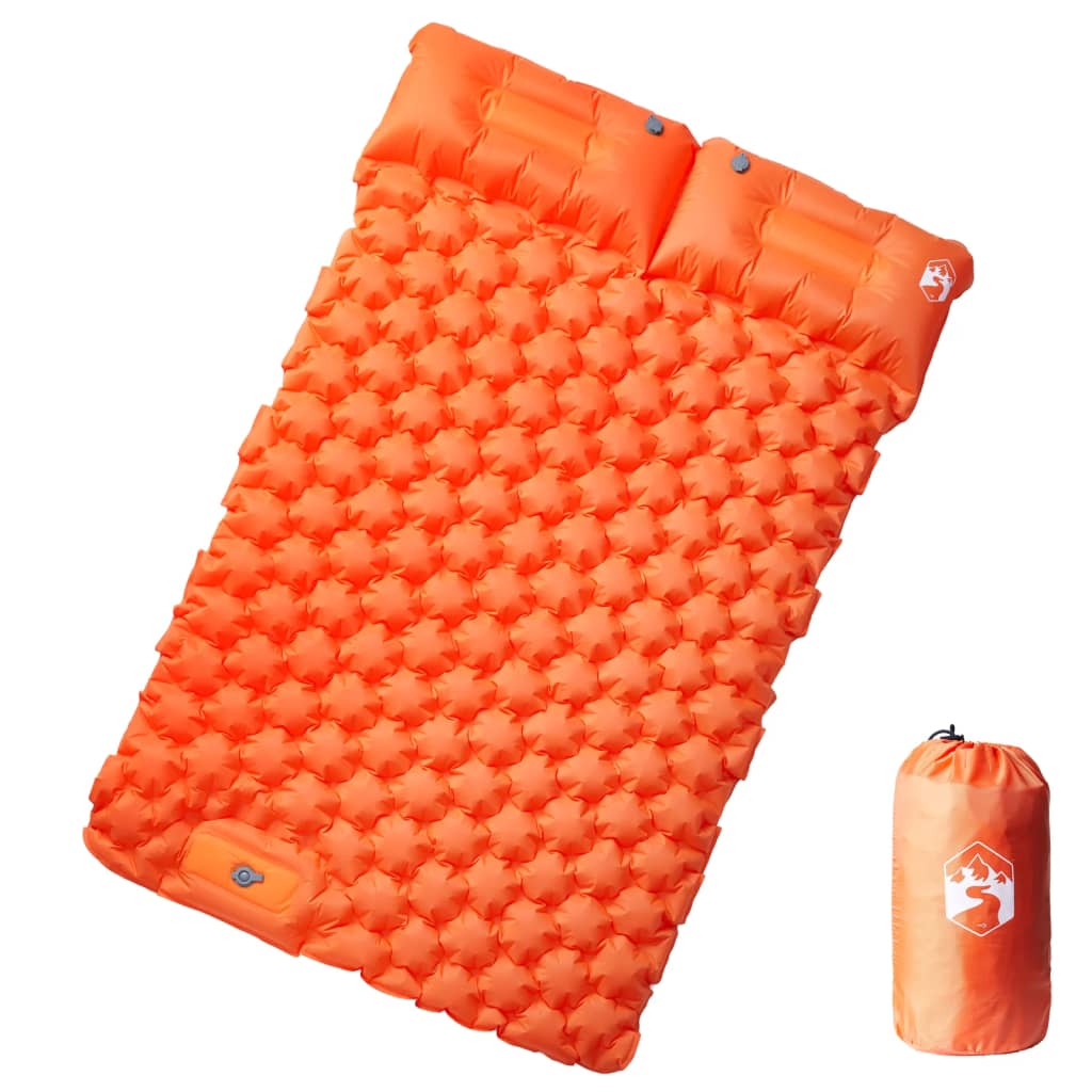 Selbstaufblasende Isomatte mit Kissen Orange