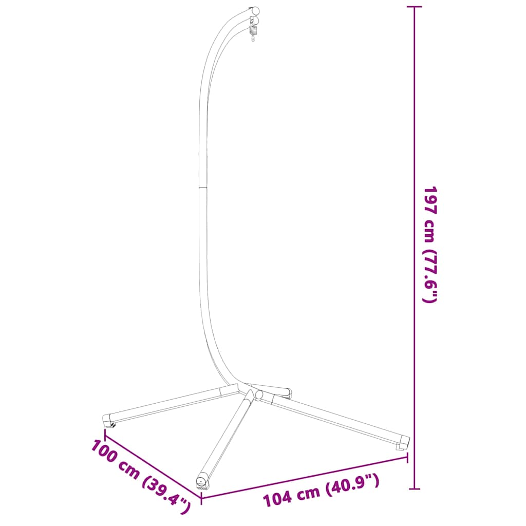 vidaXL Hängesesselständer ohne Korb Anthrazitstahl