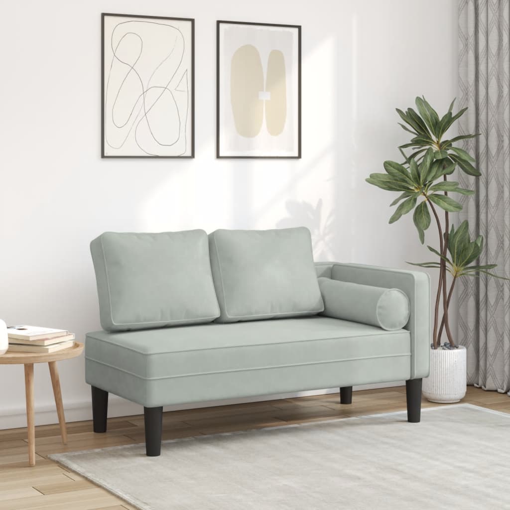 vidaXL Chaiselongue mit Kissen Blau Samt