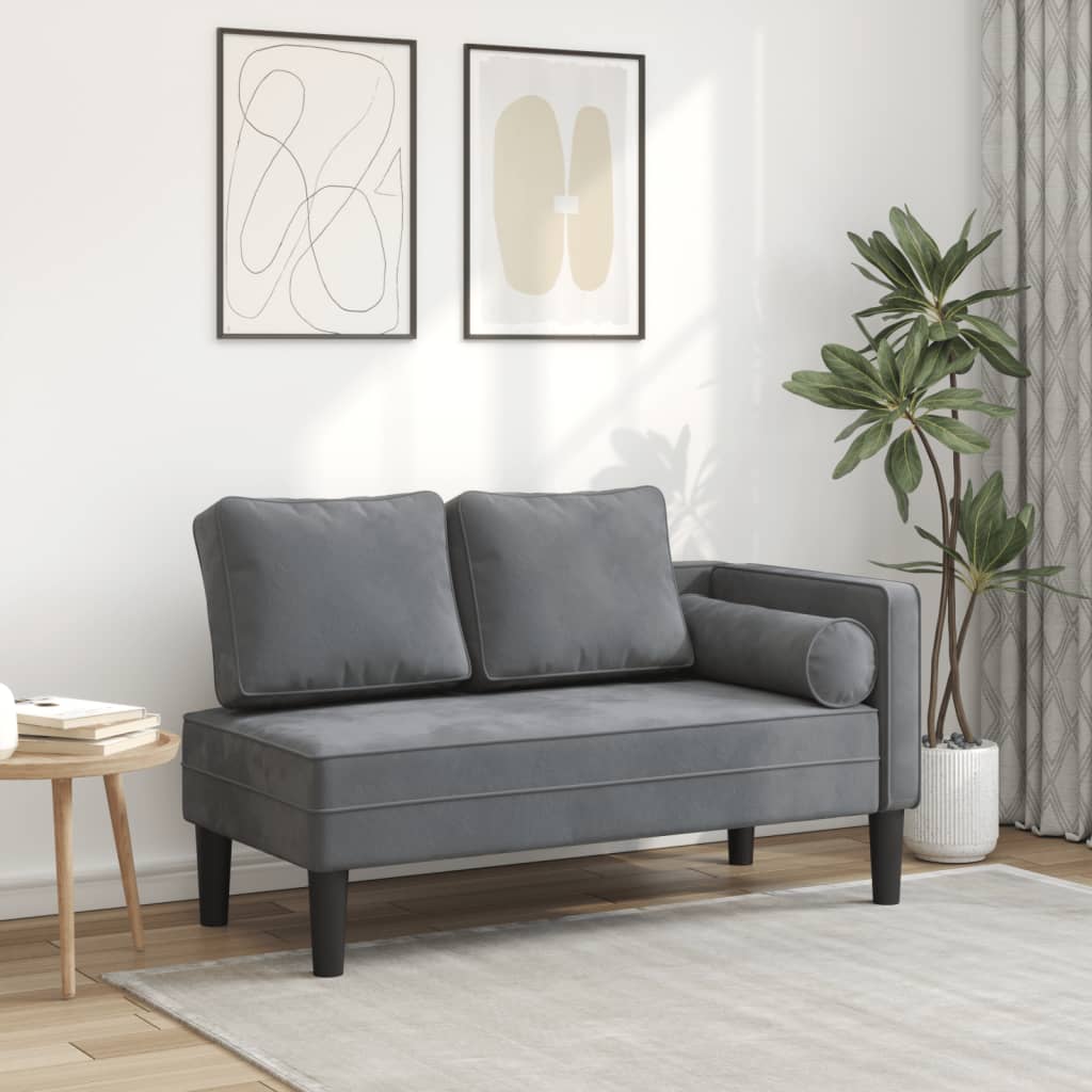 vidaXL Chaiselongue mit Kissen Blau Samt
