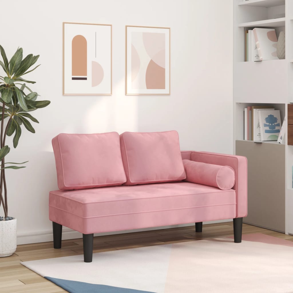 vidaXL Chaiselongue mit Kissen Blau Samt