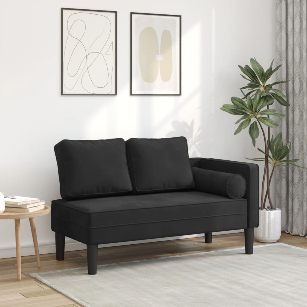 vidaXL Chaiselongue mit Kissen Blau Samt