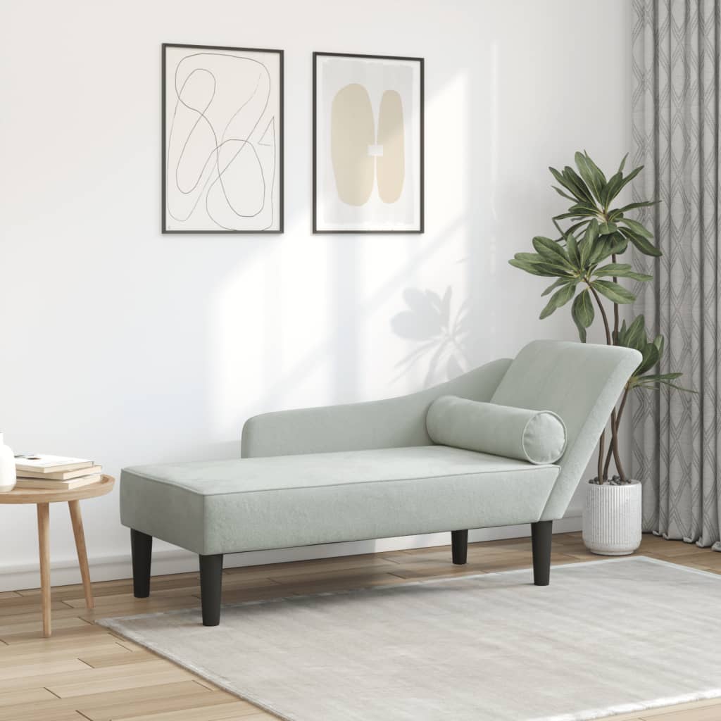 vidaXL Chaiselongue mit Kissen Blau Samt