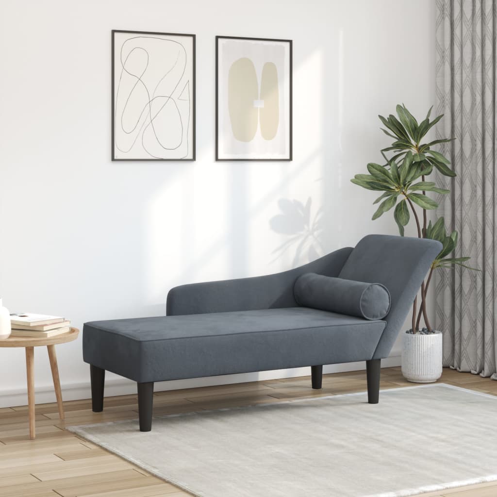 vidaXL Chaiselongue mit Kissen Blau Samt