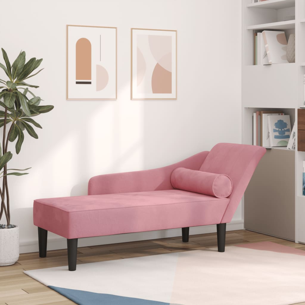 vidaXL Chaiselongue mit Kissen Blau Samt