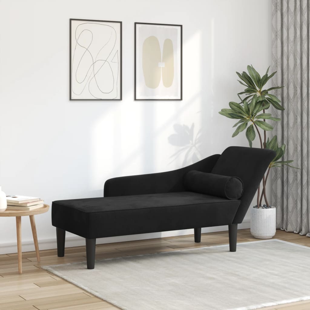 vidaXL Chaiselongue mit Kissen Blau Samt
