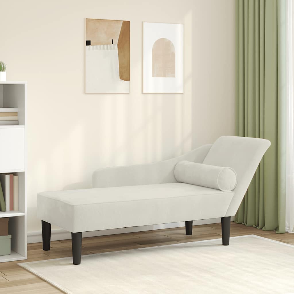 vidaXL Chaiselongue mit Kissen Blau Samt