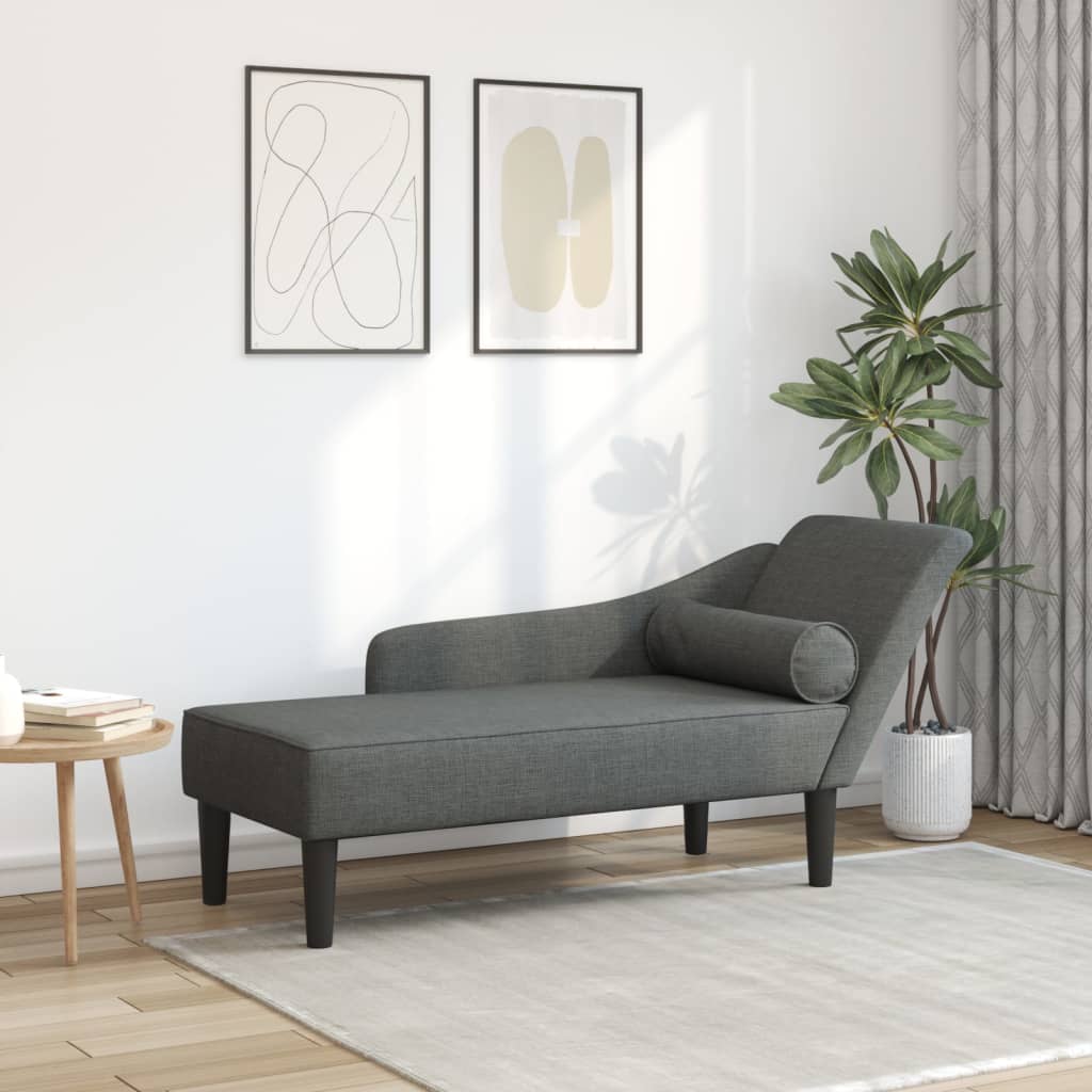 vidaXL Chaiselongue mit Kissen Hellgrau Stoff