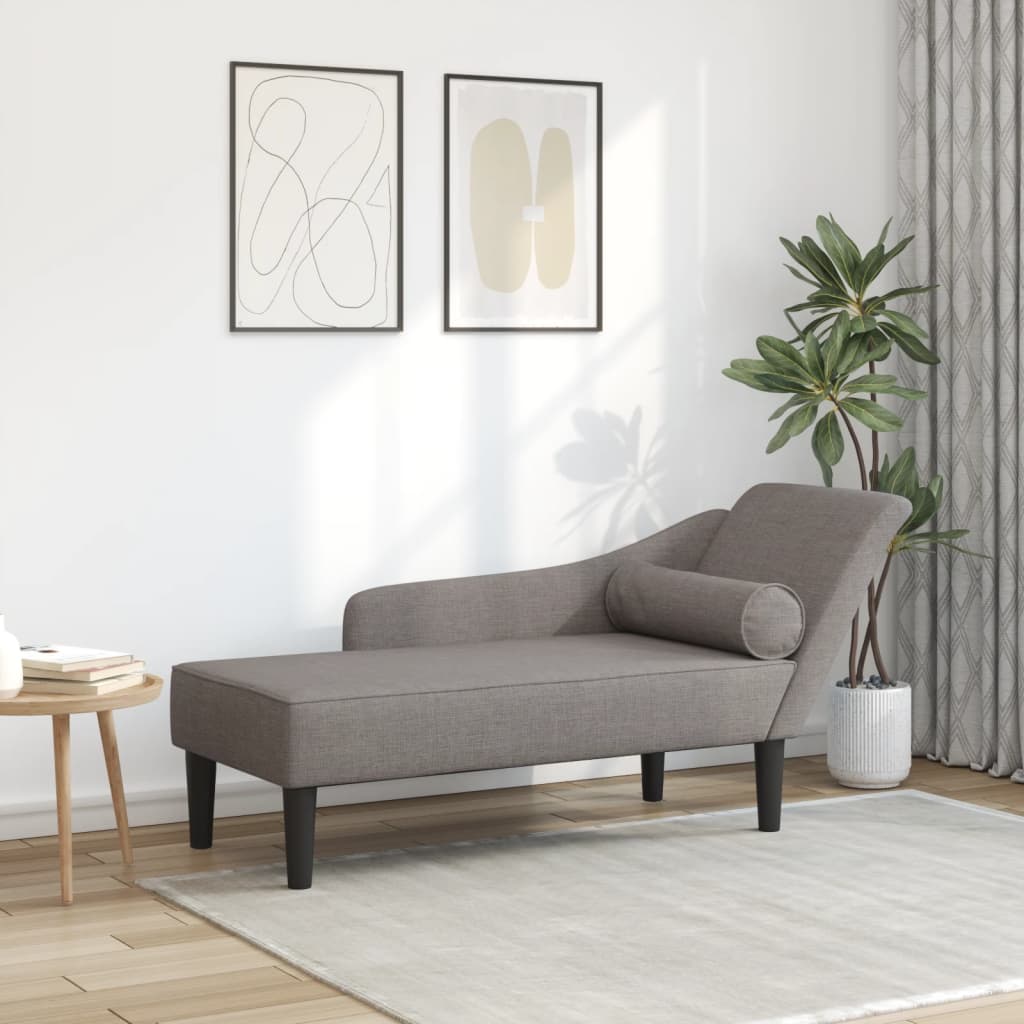 vidaXL Chaiselongue mit Kissen Hellgrau Stoff