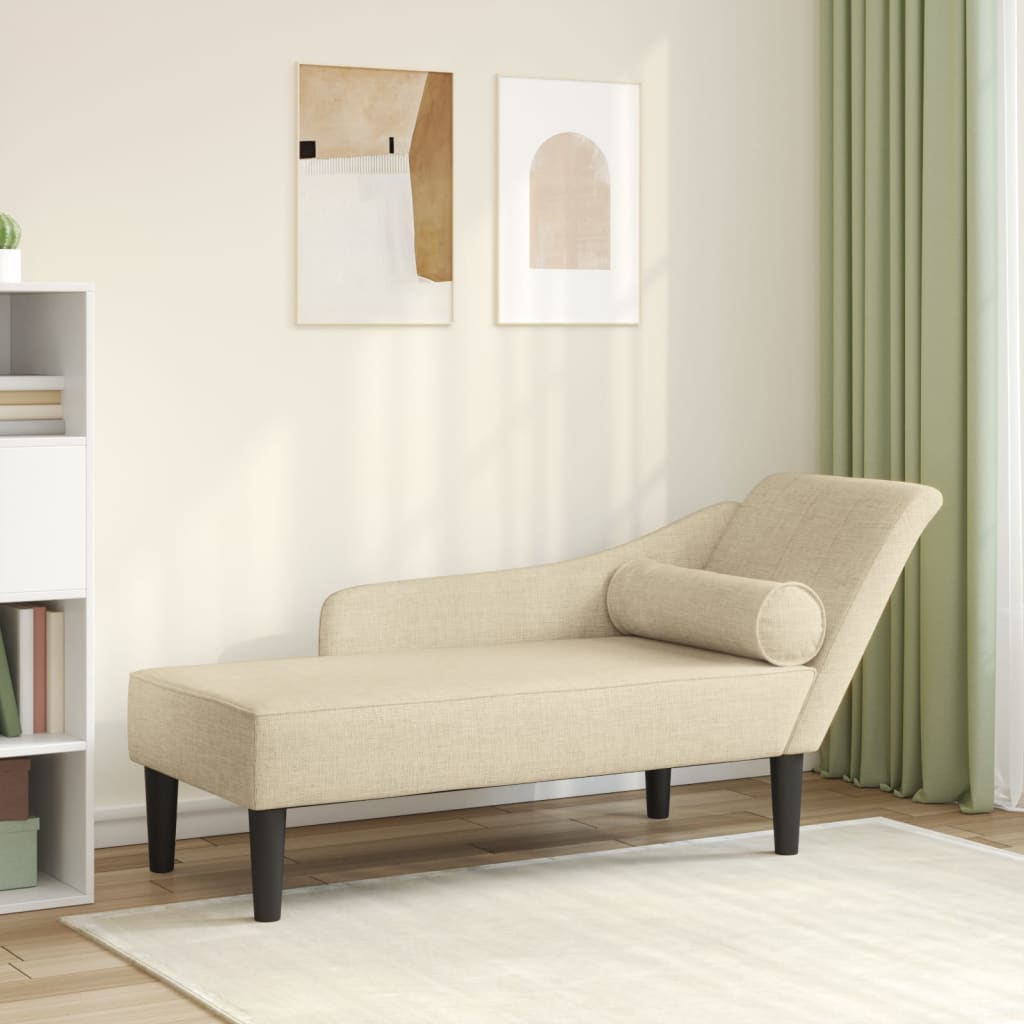 vidaXL Chaiselongue mit Kissen Hellgrau Stoff