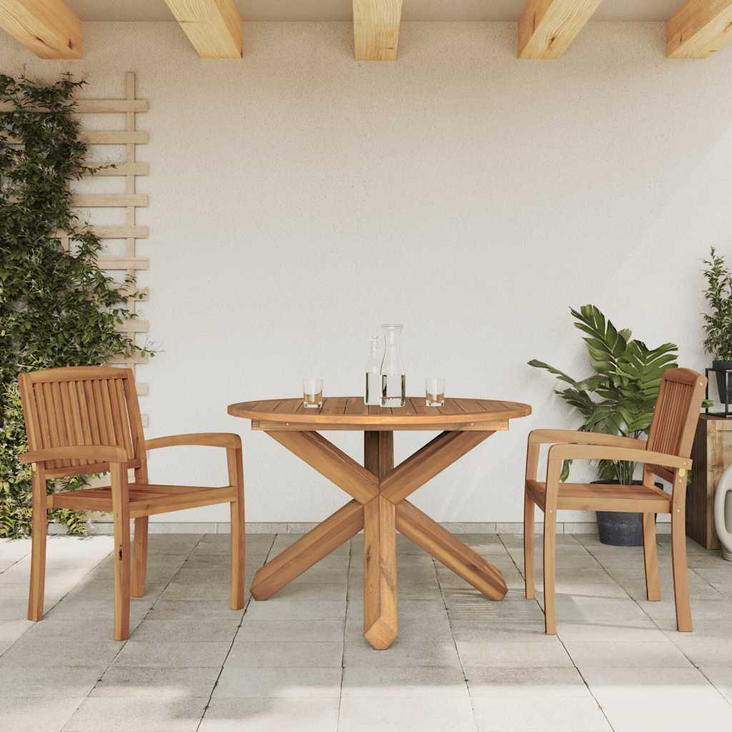 vidaXL Gartentisch Ø109x74 cm Massivholz Teak