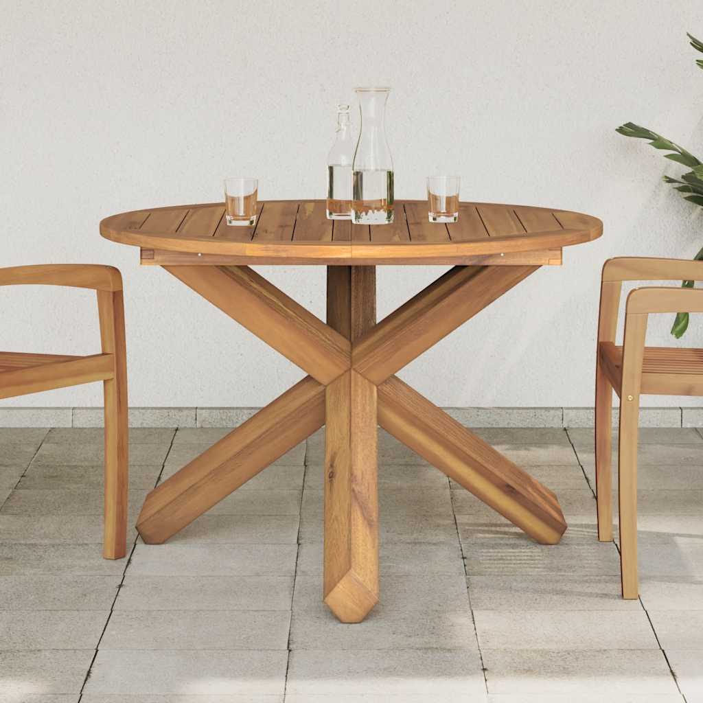 vidaXL Gartentisch Ø109x74 cm Massivholz Teak