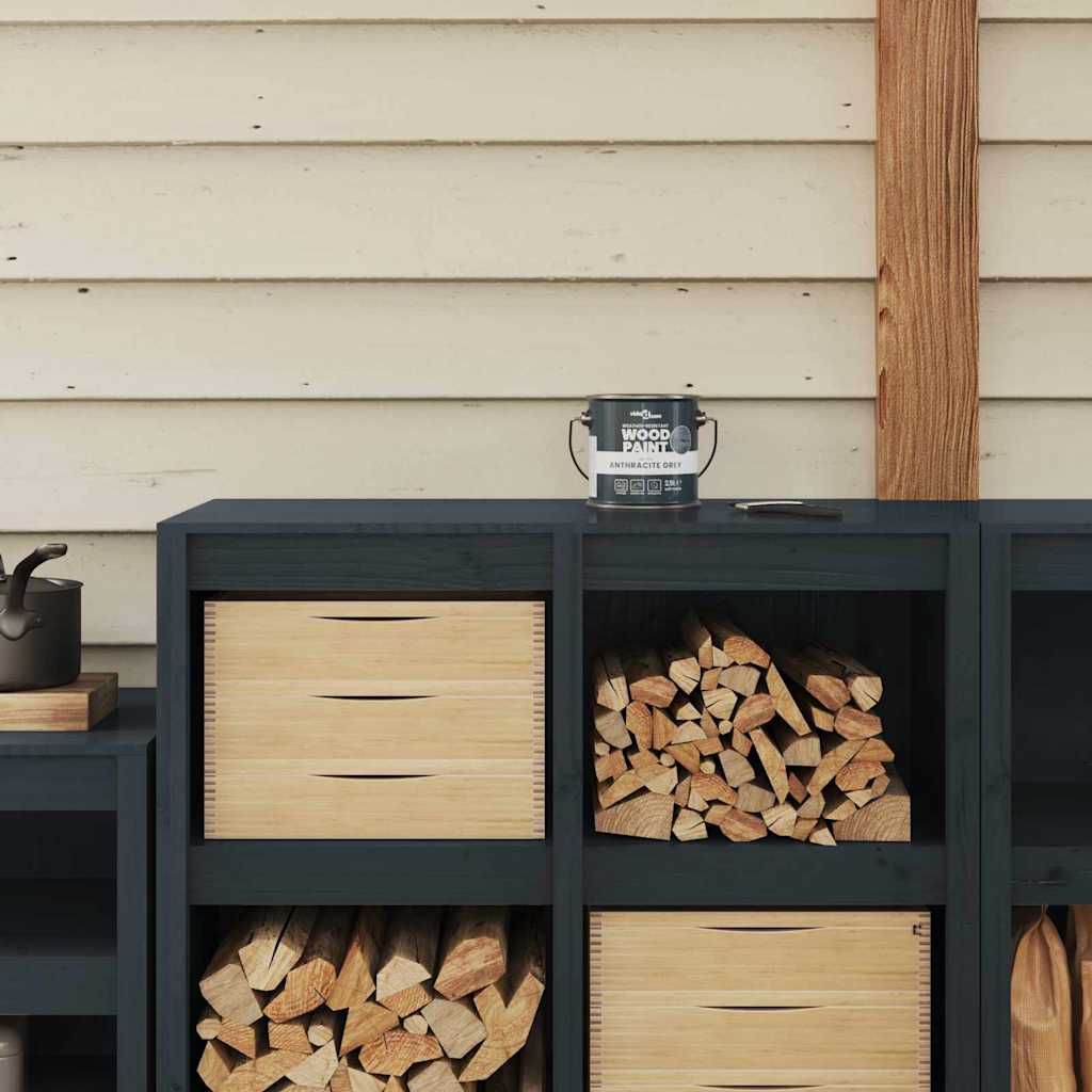 vidaXL Holzfarbe Schwarz 16,5 x 16,5 x 16 cm Wall Print