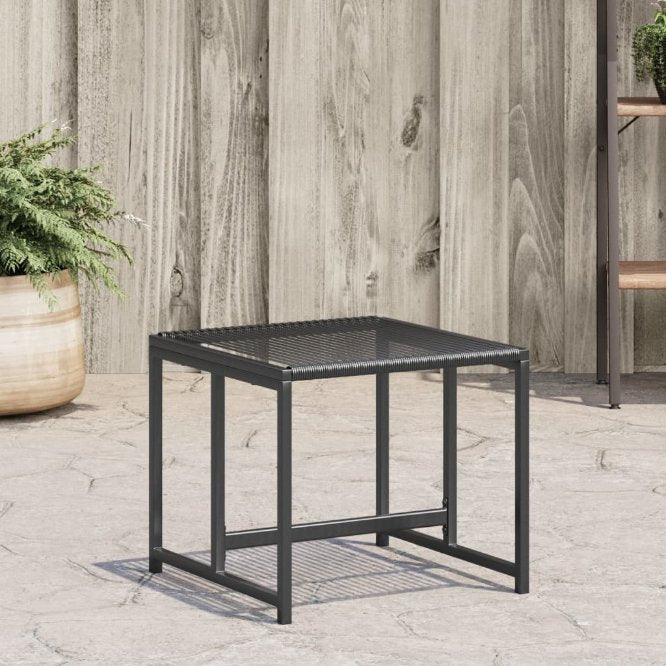 vidaXL Gartenhocker mit Kissen 4 Stk. Schwarz Poly Rattan