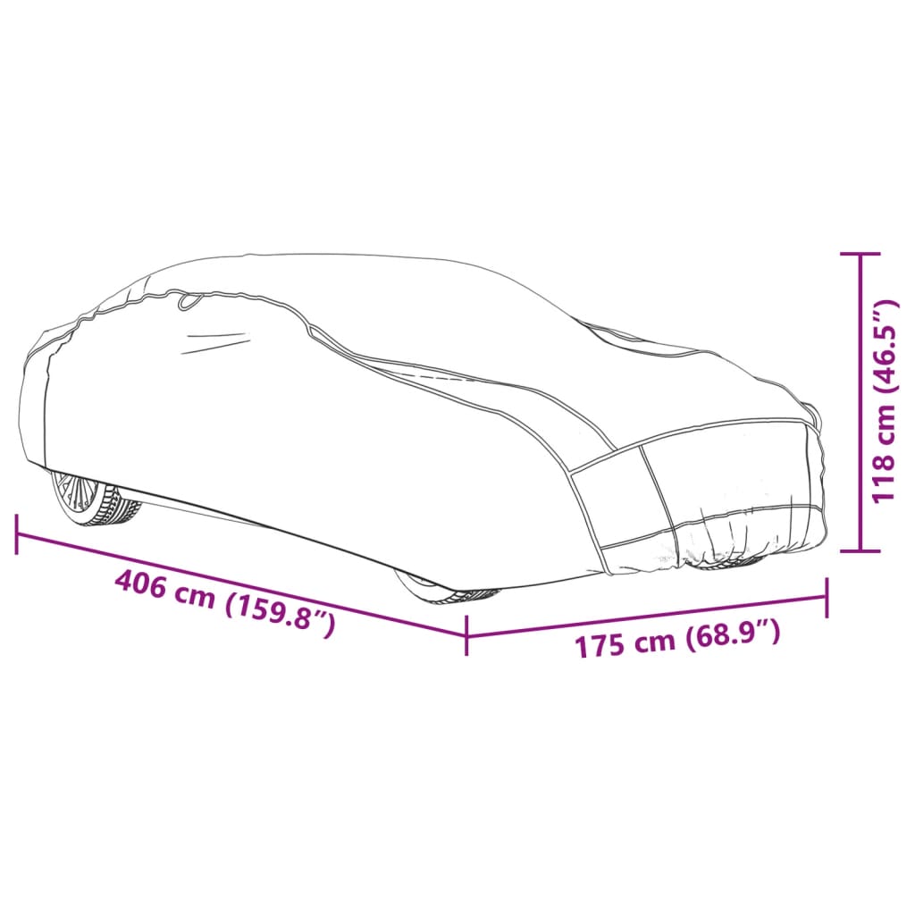 vidaXL Autoabdeckung für Limousine Hagelschutz Voll S Grau Silbern