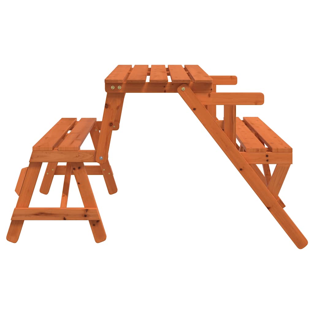 vidaXL Picknicktisch mit Bänken 2-in-1 Massivholz Tanne