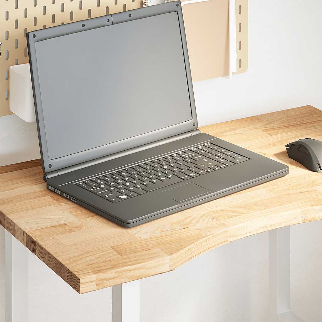 vidaXL Schreibtischplatte Unbehandelt 80x50x2,5 cm Massivholz Eiche