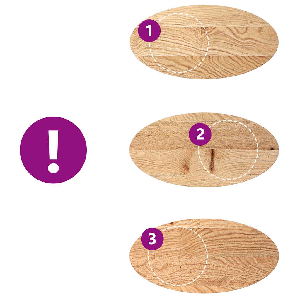 vidaXL Tischplatte 80x40x2 cm Massivholz Eiche Oval