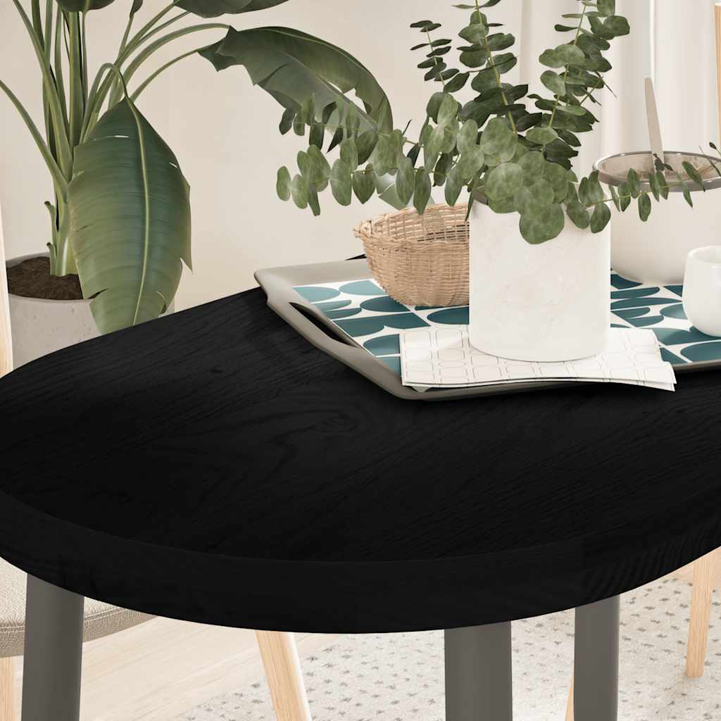 vidaXL Tischplatte 80x40x2 cm Massivholz Eiche Oval