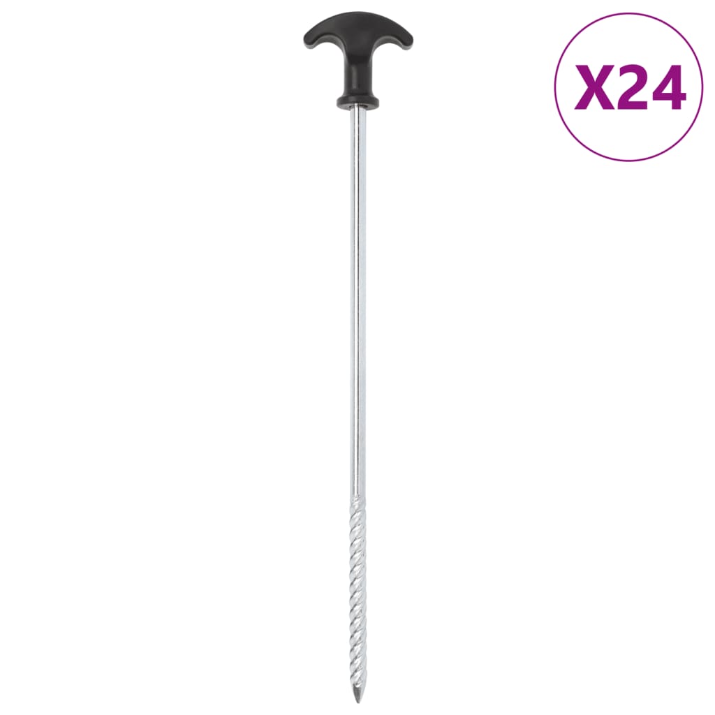 vidaXL Zeltheringe 24 Stk. 17 cm Ø7 mm Verzinkter Stahl